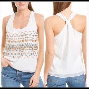 Greylin Anthropologie Boho Chevron Beaded Tank Top XS